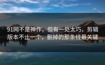 91网不是神作，但有一处太巧，剪辑版本不止一个，删掉的那条线最关键