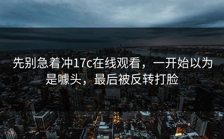 先别急着冲17c在线观看，一开始以为是噱头，最后被反转打脸  第1张