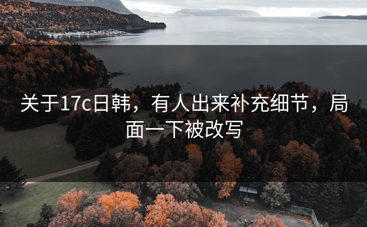 关于17c日韩，有人出来补充细节，局面一下被改写  第1张