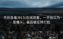 先别急着冲17c在线观看，一开始以为是噱头，最后被反转打脸