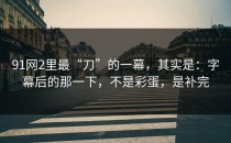 91网2里最“刀”的一幕，其实是：字幕后的那一下，不是彩蛋，是补完