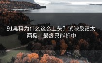 91黑料为什么这么上头？试映反馈太两极，最终只能折中