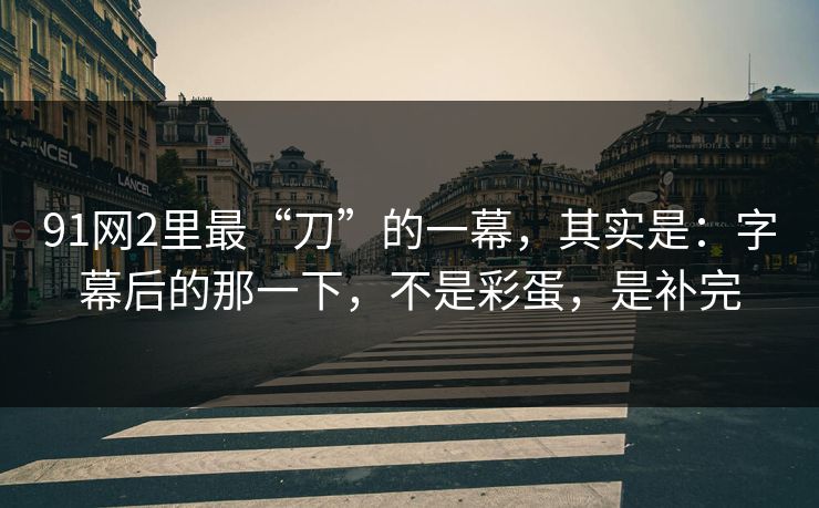 91网2里最“刀”的一幕,其实是:字幕后的那一下,不是彩蛋,是补完 91网2里最“刀”的一幕,其实是:字幕后的那一下,不是彩蛋,是补完